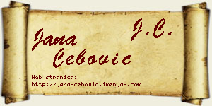 Jana Ćebović vizit kartica